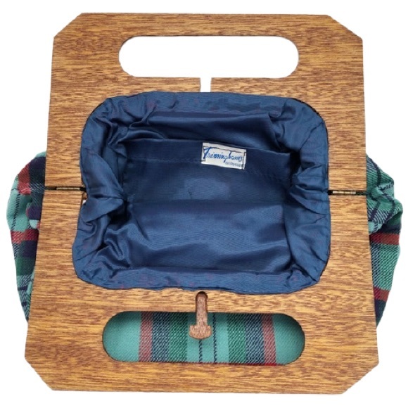 Vintage Trimingham’s Blue Plaid Bermuda Bag - Picture 5 of 10